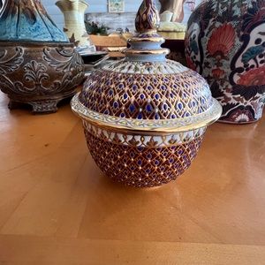 Vintage hand painted Amari Gilded 24k gold leaf